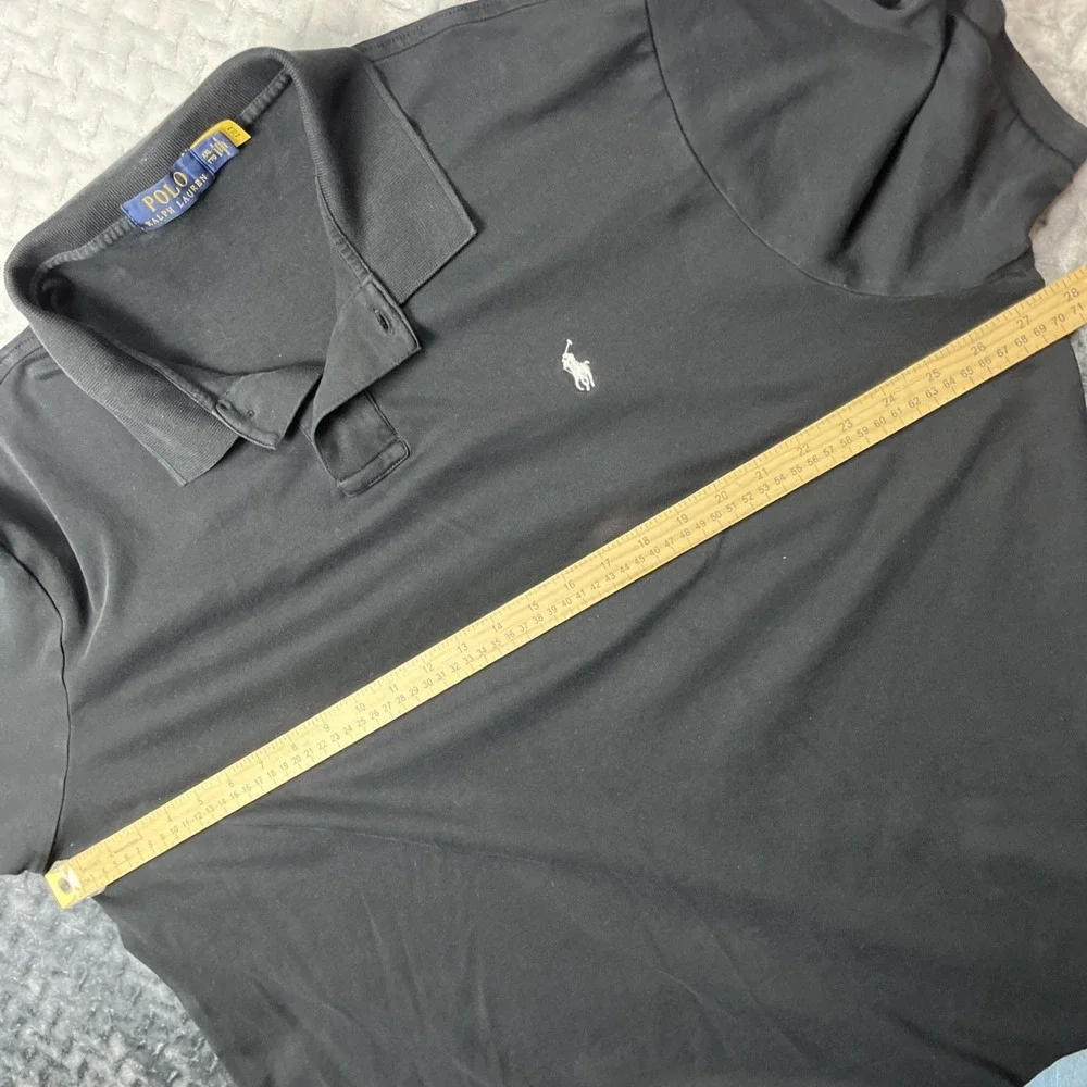 Polo Ralph Lauren‎ Polo Shirt XXL Black Classic Fit Red Pony Logo Cotton Mesh
